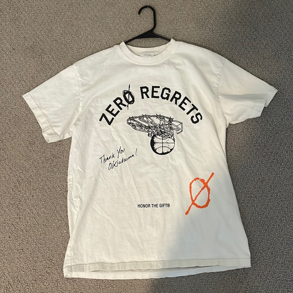 Russel Westbrook Zero Regrets - Honor the gift - white t shirt